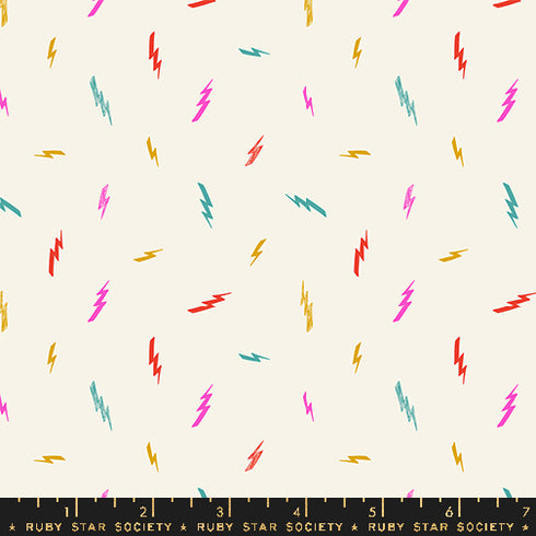 Teddy & The Bears Bolts in Multi Rainbow - Ruby Star Society Sold by the Half Yard